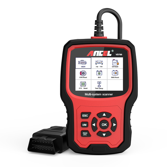 Ancel VD700 OBD2 Scanner Car Diagnostics Full System Individual Scan ABS Oil EPB Reset Diagnostic Automotive Scanner Tool