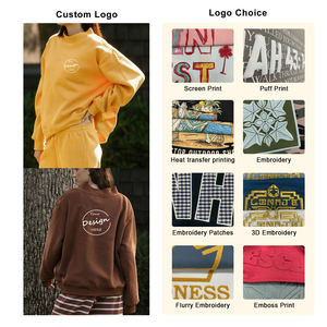 Nueva Sudadera de cuello simulado de lana para mujer, parches bordados de mezcla de algodón y poliéster, logotipo personalizado, MOQ bajo - Product Image 5