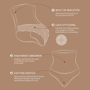 Women's High <strong>Waist</strong> Body Shaper Pants Tummy Control Lace Thong With Firm Level Sexy <strong>Slimming</strong> Shaper Panties <strong>Underwear</strong> - Product Image 5