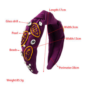 최신 RTS 개인화 된 수제 헤어 액세서리 게임 일 페르시 라인 석 진주 씨앗 비즈 축구 크리스탈 머리띠 - Product Image 4
