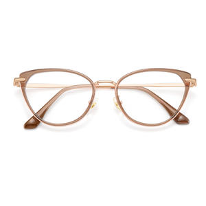 Monturas de Gafas de Ojo de Gato Danyang para Mujer, Montura Completa, Lentes de Resina, Estilo Moderno, Chapado en Oro - Product Image 1