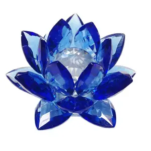 Blue Crystal Lotus Flower Feng Shui Home Decor MH-H0109