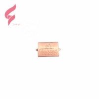 Plaques nominatives gravées en métal zinc or rose de luxe, personnalisées, avec logo de marque, pour sacs à main, directement de l'usine Lihui