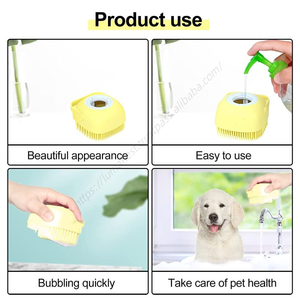 Dispensador de champú de silicona suave para mascotas, cepillo de limpieza para baño y aseo de perros, venta al por mayor, en stock - Product Image 5