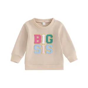 Rarewe New Baby Girls Clothes Letter Embroidery Girls Sweatshirt for Sisters