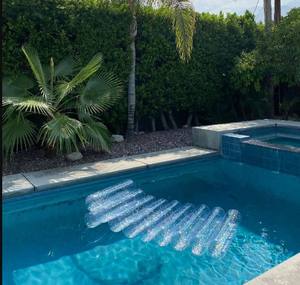 Precio de Fábrica, Juguetes de <span class=keywords><strong>Piscina</strong></span> de PVC, Colchoneta Flotante Inflable con Respaldo, <span class=keywords><strong>Tubular</strong></span> Transparente Blanco, Plegable hasta 104 pulgadas x 88 pulgadas - Product Image 5