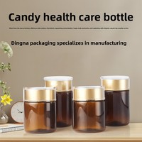Bouteille de médicaments DINGNA 150cc en PET à double couvercle cylindrique, sérigraphiée, pour pilules, capsules, comprimés et confiseries solides