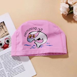 Bonnet de bain en tissu PU imprimé pour enfant, motif dessin animé, revêtement PU, doux, léger, imperméable, écologique, durable, haute qualité, vente en gros - Product Image 1
