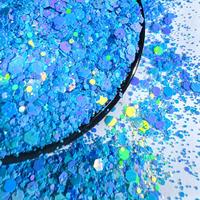 Glitter al por mayor, 20 colores, purpurina gruesa perlada arcoíris, botella de 2oz, purpurina para decoración de uñas/DIY/resina