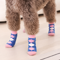 Chaussettes pour animaux de compagnie, chien, chat, chaudes, imperméables, antidérapantes, double couche, semelle en caoutchouc à points, douces, respirantes, pour la marche en intérieur, soin des pattes, chaussettes personnalisées