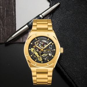 Reloj de Hombre 2023, Reloj Mecánico Automático de Esqueleto, Relojes Mecánicos de Acero Inoxidable Dorados para Hombre - Product Image 6