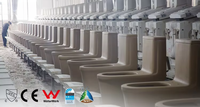 Prix d'usine : Ensemble WC de luxe en céramique avec siphon en P, cuvette WC à poser au sol, WC Tornado et abattant pour salle de bain