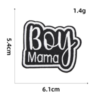 Patch brodé thermocollant personnalisable en fer noir avec logo cœur et texte amusant pour vêtements – Fabrication sur mesure