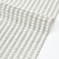 Ruban de strass thermocollant 24*40cm en maille, feuille de perles céramiques, applique en verre cristal pour vêtements, chaussures, sacs
