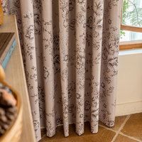 Rideau occultant à œillets en polyester à motif floral pastoral pour chambre et salon