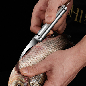 Éplucheur de crevettes en acier inoxydable à double tête <span class=keywords><strong>pour</strong></span> retirer les intestins et gratter les écailles de poisson - Product Image 4