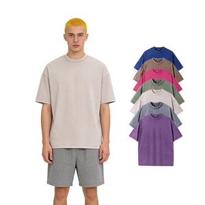 Abbigliamento da <span class=keywords><strong>uomo</strong></span> <span class=keywords><strong>taglie</strong></span> forti, marchio di tendenza europeo e americano, t-shirt da <span class=keywords><strong>uomo</strong></span> a maniche corte in cotone a doppio strato antibatterico 230G - Product Image 1