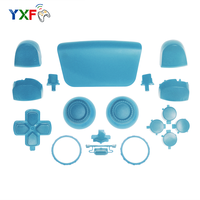 Kit de Remplacement Complet pour Manette : Boutons Transparents Couleurs Unies, Croix Directionnelle, Gâchettes R1 L1 R2 L2, Boutons Partage et Options, et Faceplate pour Réparation