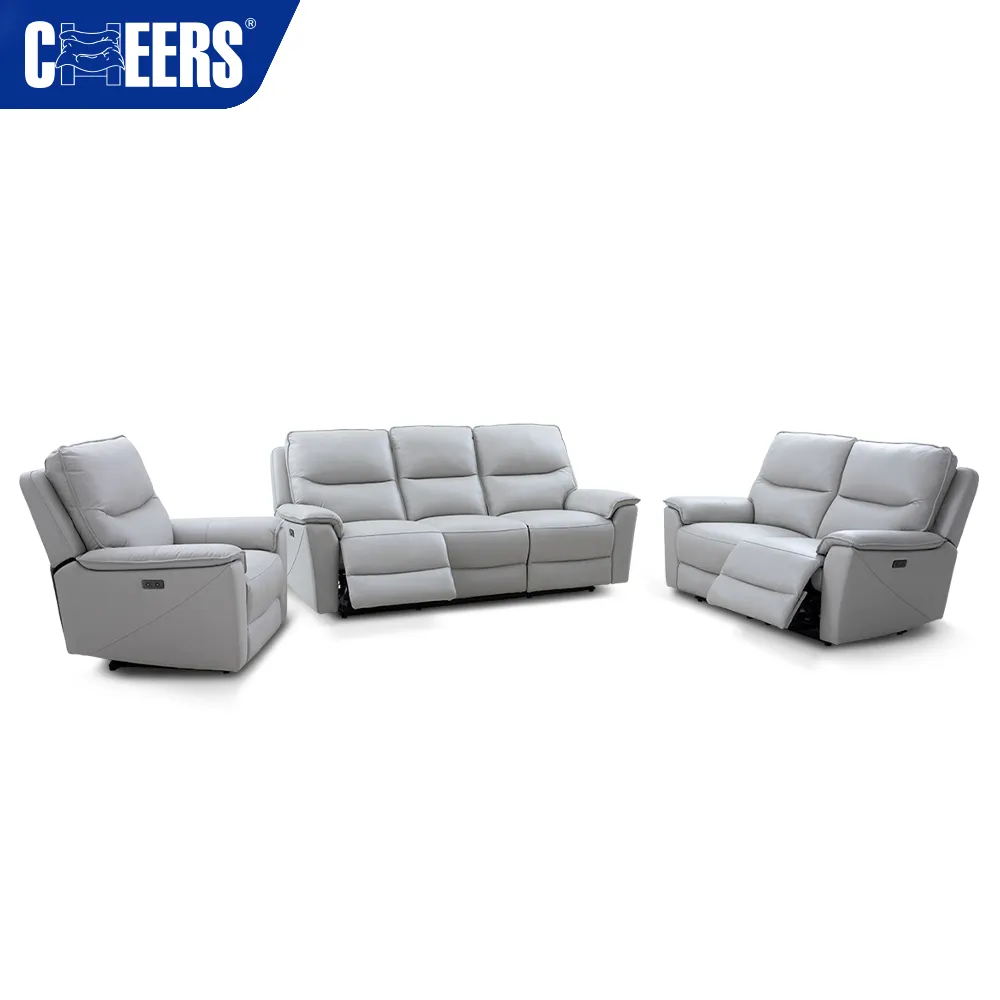 MANWAH CHEERS Modern Classic Electric Home Recliner Sofa Set Furniture With Usb Charger