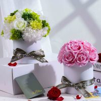 HFlora Nouveauté Roses éternelles roses nacrées romantiques en forme de champignon, écologiques, longue durée, cadeau pour la remise des diplômes, Halloween