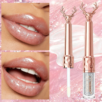 Gloss à lèvres effet miroir argenté en forme de cerf, hydratant, longue tenue, brillant, liquide, cosmétique OEM, marque privée, vente chaude