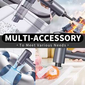 مكنسة كهربائية محمولة باليد لاسلكية قابلة لإعادة الشحن من Hifly ، نافخ هواء قوي شفط للسيارة والمكاتب المنزلية - Product Image 2