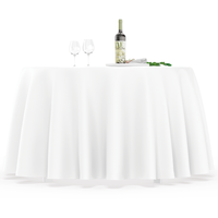 Nappe Ronde Personnalisable en Polyester Lavable et Réutilisable pour Mariages et Réunions – Housse de Table Parfaite avec Motifs/Textes/Logos