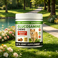 Friandises à mâcher pour chiens saveur poulet, Glucosamine Chondroïtine, OEM ODM, complément pour la mobilité articulaire, soulage les douleurs pour chiens actifs et âgés