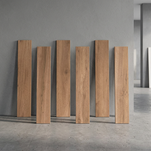 Dalles de sol en céramique effet bois brun Ruff Wood 200x1200mm, texture bois premium, fournisseur Inde, carrelage en porcelaine grand format 4x4 - Product Image 1