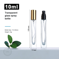 Flacon pulvérisateur de parfum en verre épais de 10 ml, étanche, avec capuchon pulvérisateur, atomiseur à fine brume, rechargeable, portable, flacon de voyage, logo personnalisé