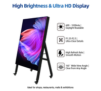 Écran d'affichage LED portable d'intérieur sur pied pour affiches, solution publicitaire mobile pour les entreprises de vente au détail et les expositions