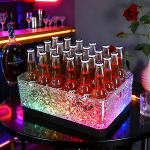 Led Illuminated Ice Bucket Rectangle Acrylic Beer And Liquor Cooler For Bar Party KTV - Product Image 1