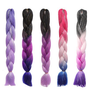 Cheveux synthétiques à tresser Futura, tresses fines dégradées, postiche queue de cheval teint à haute température, style Miss - Product Image 1