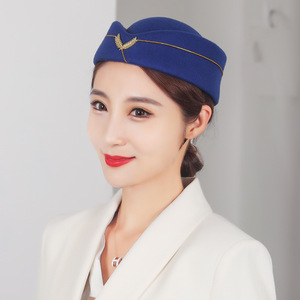 Chapeau d'hôtesse de l'air en laine Vintage Ladies Beret Temperament Solid Color Women Caps - Product Image 4