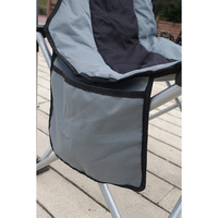 Chaise de camping d'extérieur pliable en alliage d'aluminium au design moderne avec sac latéral pour la pêche, le jardin et la plage