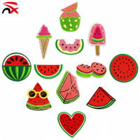 Patch brodé thème pastèque de dessin animé d'été, accessoires vestimentaires brodés en forme de fruit