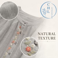 Conjunto de lino de algodón de verano para mujer 2025 nuevo estilo chino de gama alta traje de dos piezas de moda blusa bordada pantalones de pierna ancha