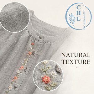 Ensemble d'été en coton et <span class=keywords><strong>lin</strong></span> pour femmes 2025 Nouveau style chinois Haut de gamme à la mode Ensemble deux pièces brodé Blouse <span class=keywords><strong>Pantalon</strong></span> à jambes larges - Product Image 3