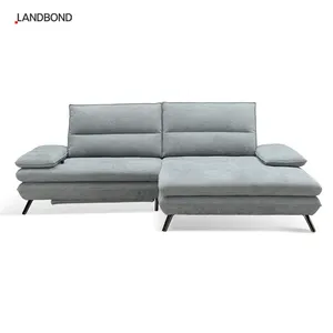 Foshan Sofa Supplier European Style Fabric Couch With Electric Foot Lifting Function Living Room Sofa For Villa And Hotel