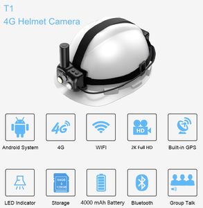 Caméra de casque <span class=keywords><strong>WiFi</strong></span> 2K H.26 avec GPS et téléchargement Cloud, protection antichute SOS, casque de sécurité pour la protection du personnel - Product Image 2