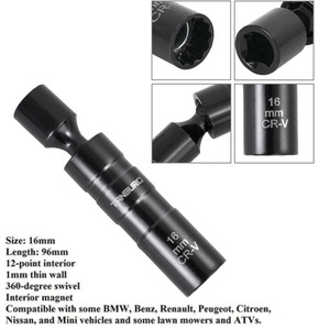 2X từ mỏng Tường Xoay tia lửa cắm ổ cắm loại bỏ công cụ 12Pt Ổ <span class=keywords><strong>14mm</strong></span> + 16mm 16mm nam châm kéo ra tia lửa cắm - Product Image 4