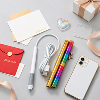 Kit de stylos à feuille d'or USB personnalisables, stylo à feuille d'or manuel DIY pour la création de cartes, la décoration de cadeaux avec 4 stylos à feuille d'or en cuivre