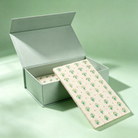 Boîte cadeau rigide à rabat magnétique de luxe avec logo personnalisé, plateau intérieur beige pour jeu de mahjong, emballage cadeau haut de gamme