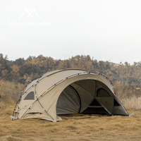 Grande tente de camping en forme de dôme hémisphérique 400x300x180cm, revêtement argenté UPF50 Plus, port pour poêle, Oxford 150D, 4 saisons, imperméable