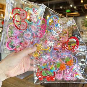 Elegante colore della caramella doppia palla elastica per capelli corda 10 pz/borsa per bambini alla moda decorazione dei capelli delle ragazze stile carino fascia - Product Image 1