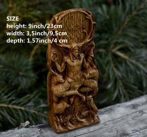 Sculpture en bois artisanale de Cernunnos, statue de Cernun, figurines, dieu cornu, dieu celtique, statue d'autel, dieu païen, dieu wiccan, druide - Product Image 6