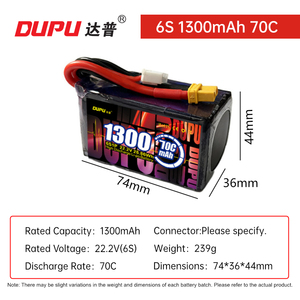 Batterie LiPo RC FPV DUPU en promotion – 2S, 3S, 4S, 6S, 1300 mAh, <span class=keywords><strong>70C</strong></span>, 7,4 V, 11,1 V, 14,8 V, 22,2 V, Soft Pack - Product Image 6