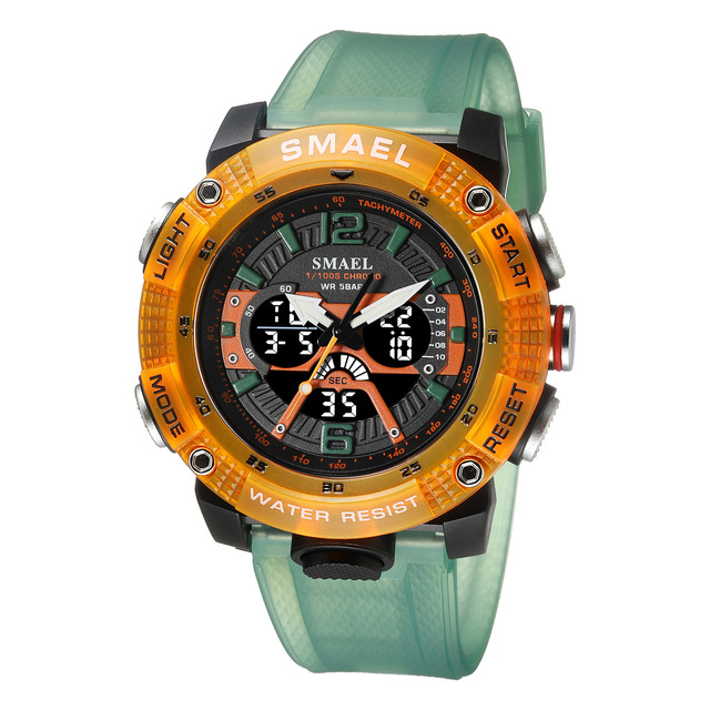 Smael 8058 Hot Sale Analog Digital Watch Waterproof Sport Electronic Mens Digital Hand Watch Complete Calendar Wristwatches