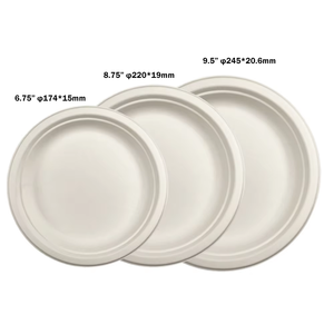 Assiette de bagasse de canne à sucre écologique en gros Assiette alimentaire ronde Assiettes biodégradables pour la fête - Product Image 1