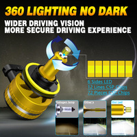 Pièces automobiles CSP Puce Phare LED H1 360 H7 H11 9005 9006 H4 22000lm Voiture Led Lumière